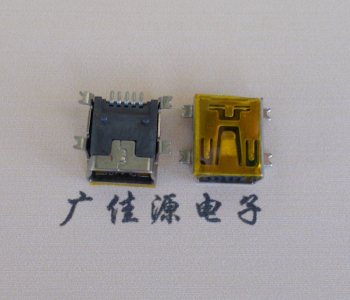 怀化MINI USB 5P 接口 母座 全贴带麦拉 高9.6带0.9柱子
