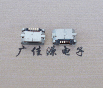 怀化Micro USB平口全贴板 鱼叉脚5.0长带定位柱加焊盘