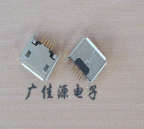 怀化Micro usb立插180度 5p针加长2.0mm卷边雾锡