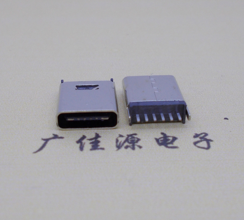 怀化直立式插板Type-C6p母座连接器高H=10.0mm