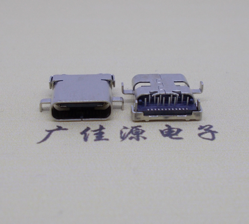 怀化卧式沉板usb 3.1 type-c24p母座,端前插后贴smt连接器