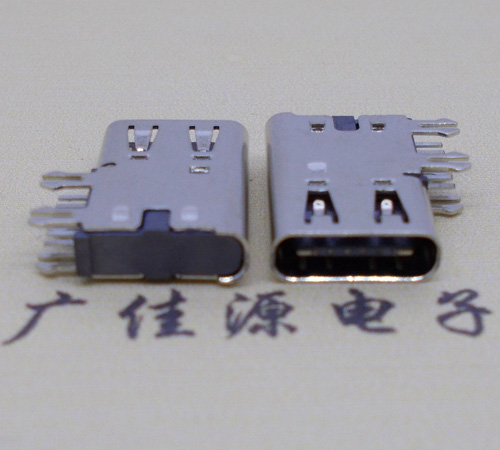 怀化侧插USB3.1接头座子.90度type-c母座.6p侧插连接器