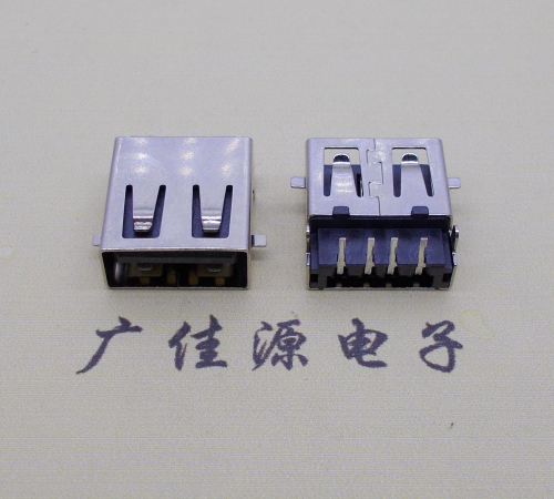 怀化usb2.0 AF90°母座沉板1.9mm带弹片前贴后插