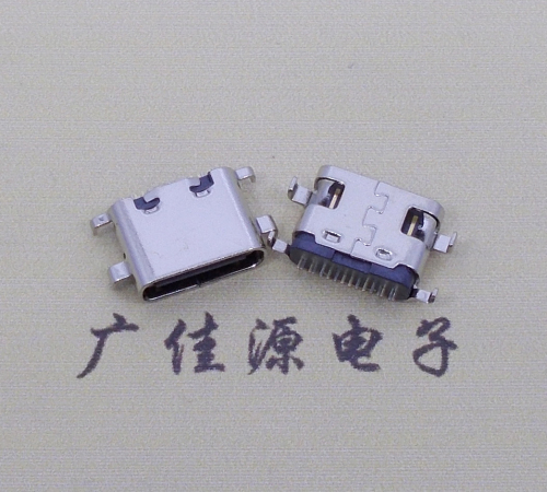 怀化type c16p沉板母座破板0.8mm/1.0mm/1.2mm/1.6mm四脚插板端子SMT总体长度L=6.5mm